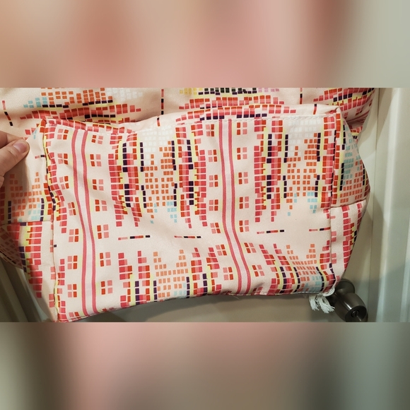 Multicolor Patterned Tote with Rope Handles - Picture 6 of 7